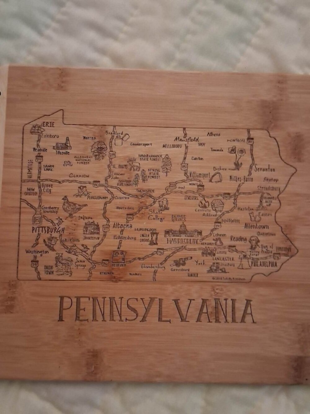 Pennsylvania Kitchen Bamboo Board
